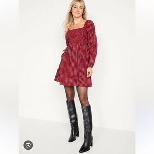 Old NavyFit and Flare Long Sleeve Mini Dress